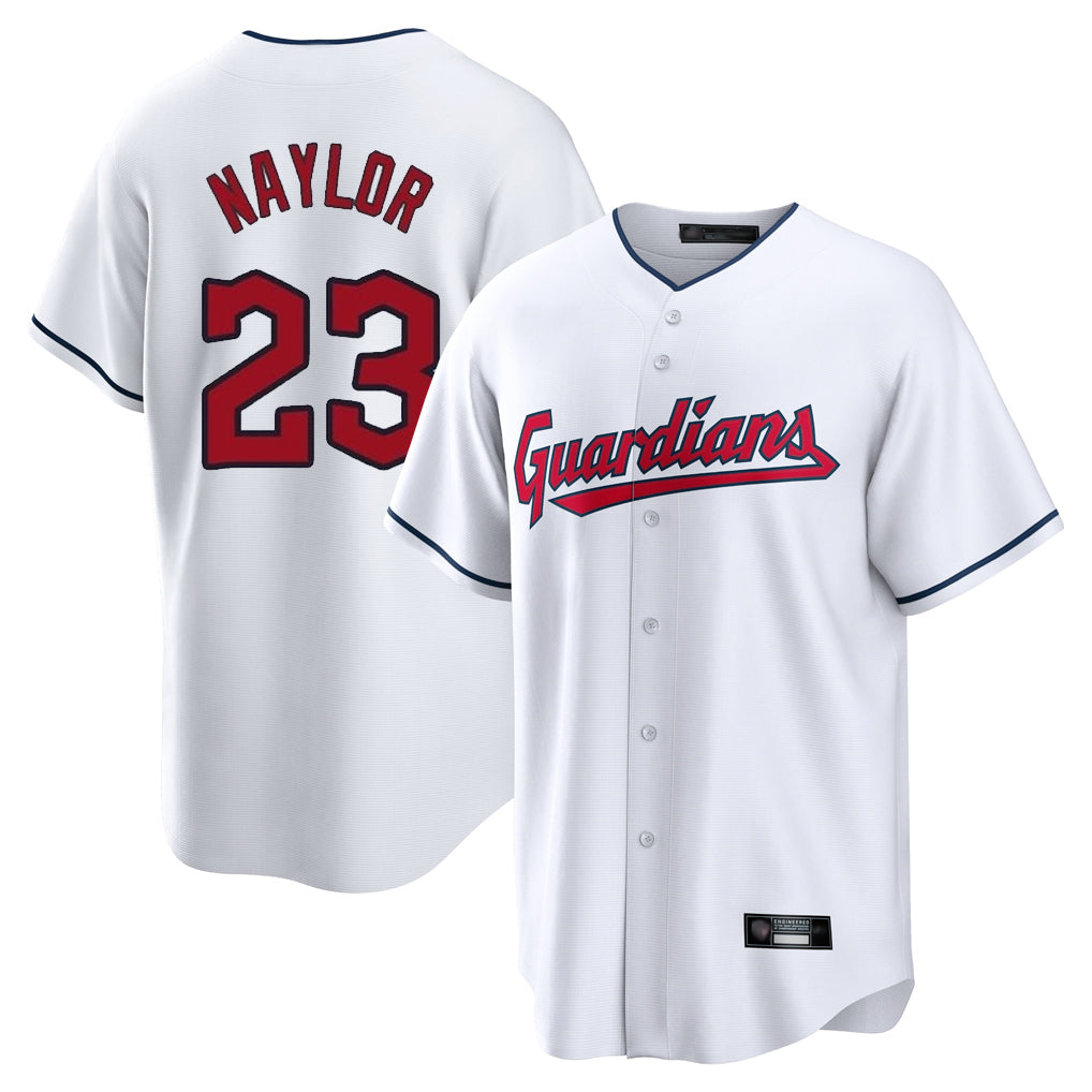 Pouc C.Guardians #23 Bo Naylor Player White Home Game Stitched Jerseys