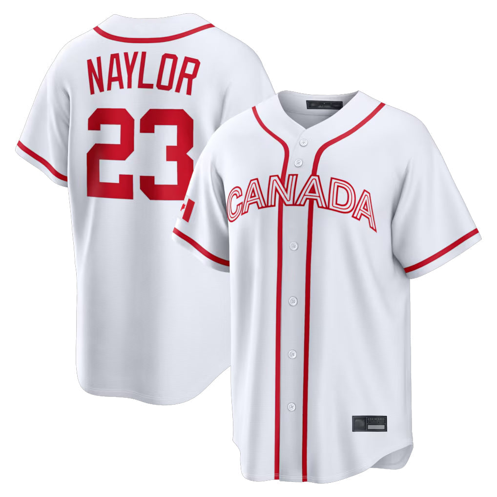 Pouc C.Guardians #23 Bo Naylor Player White World Classic Home Game Stitched Jerseys