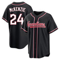 Pouc C.Guardians #24 Triston McKenzie Player Black Fashion Out Home Game Stitched Jerseys
