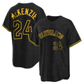 Pouc C.Guardians #24 Triston McKenzie Player Black Snake Skin City Home Game Stitched Jerseys