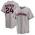 Pouc C.Guardians #24 Triston McKenzie Player Gray Game Home Stitched Jerseys