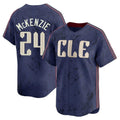 Pouc C.Guardians #24 Triston McKenzie Player Navy City Connect Limited Home Stitched Jerseys