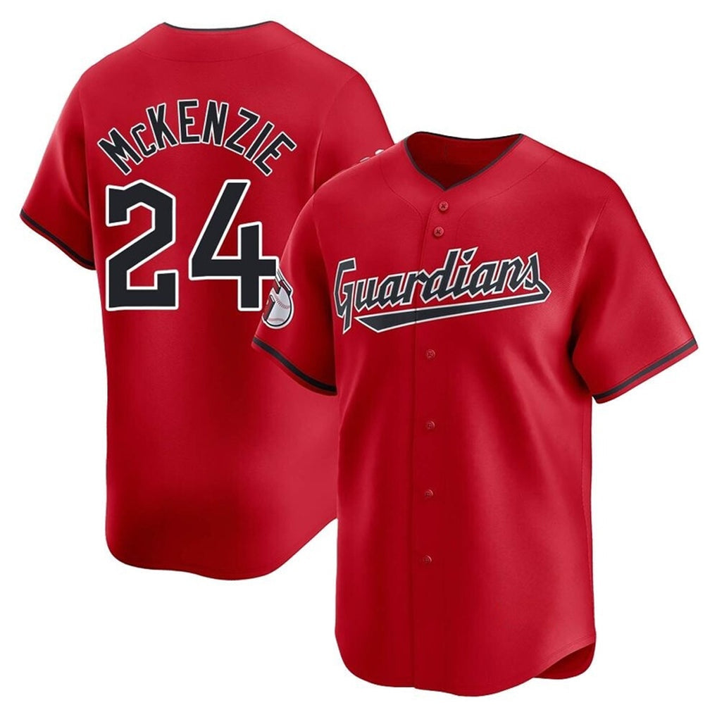 Pouc C.Guardians #24 Triston McKenzie Player Red Limited Home Stitched Jerseys