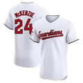 Pouc C.Guardians #24 Triston McKenzie Player White Limited Elite Home Stitched Jerseys