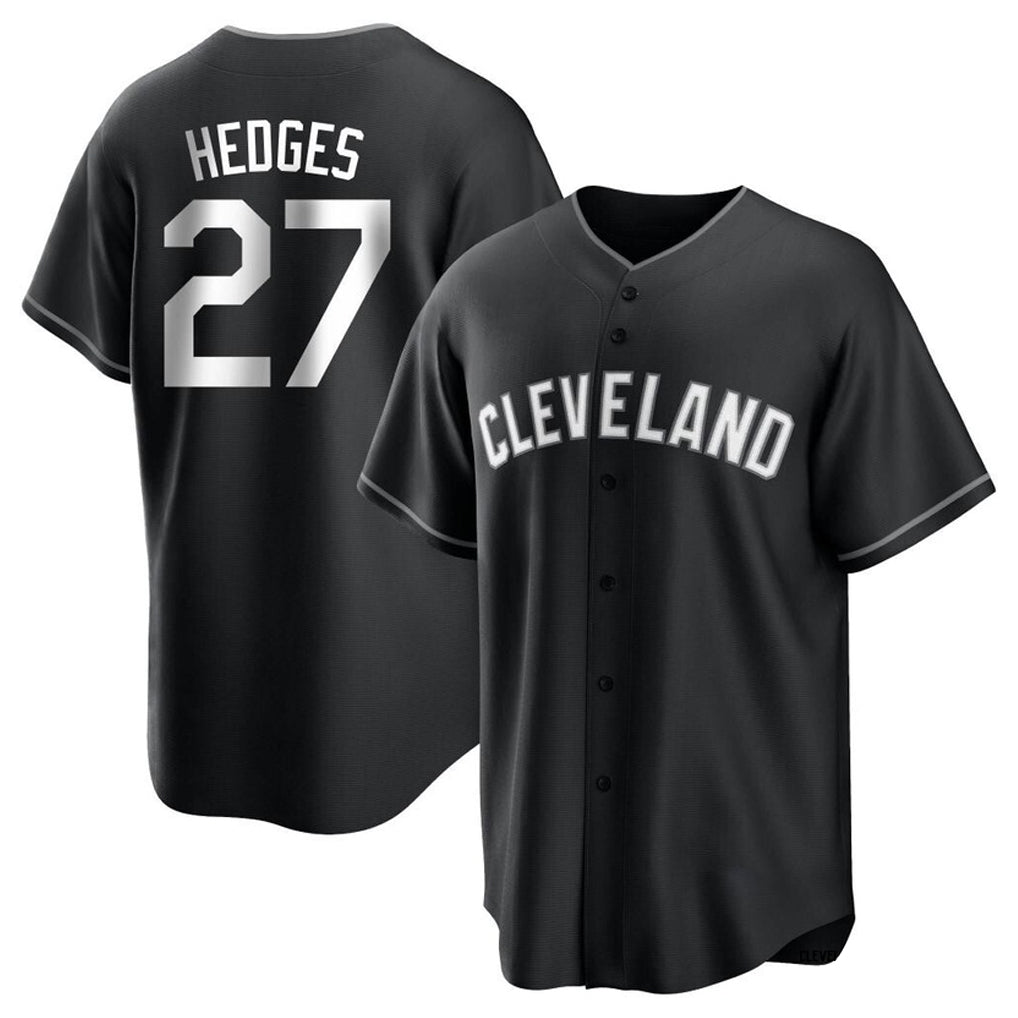 Pouc C.Guardians #27 Austin Hedges Player Black Home Game Stitched Jerseys