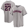Pouc C.Guardians #27 Austin Hedges Player Gray Game Home Stitched Jerseys