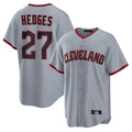 Pouc C.Guardians #27 Austin Hedges Player Gray Home Game Stitched Jerseys