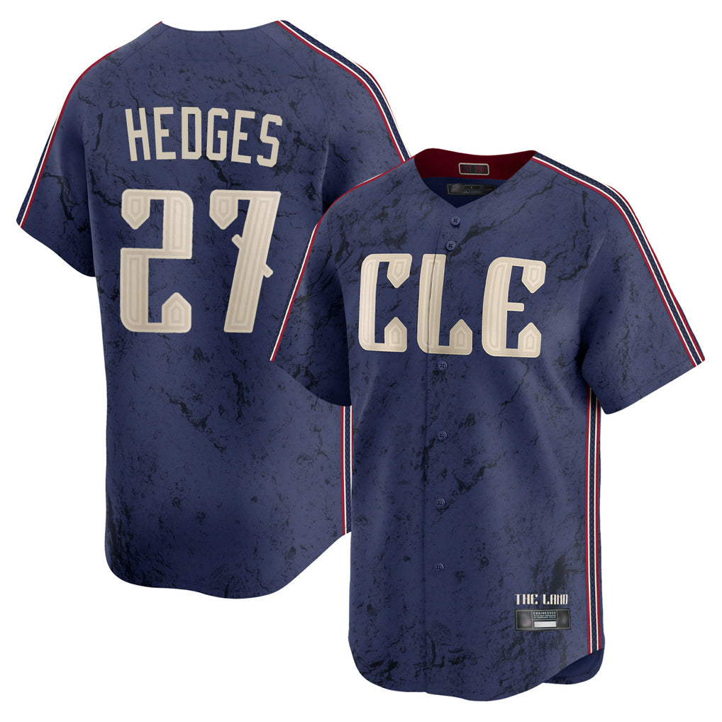 Pouc C.Guardians #27 Austin Hedges Player Navy City Connect Limited Home Stitched Jerseys