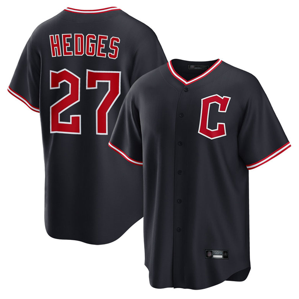 Pouc C.Guardians #27 Austin Hedges Player Navy Game Home Stitched Jerseys
