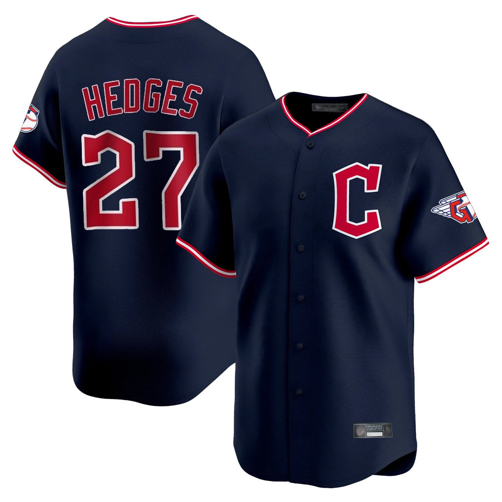 Pouc C.Guardians #27 Austin Hedges Player Navy Limited Home Stitched Jerseys