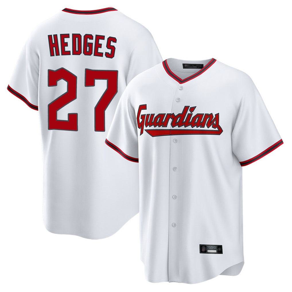 Pouc C.Guardians #27 Austin Hedges Player White Game Home Stitched Jerseys
