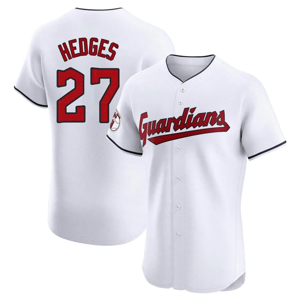 Pouc C.Guardians #27 Austin Hedges Player White Limited Elite Home Stitched Jerseys