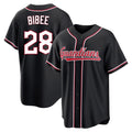 Pouc C.Guardians #28 Tanner Bibee Player Black Fashion Out Home Game Stitched Jerseys