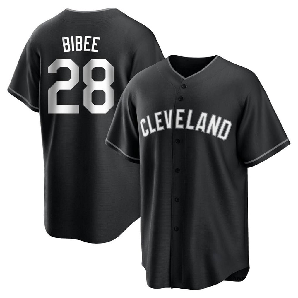 Pouc C.Guardians #28 Tanner Bibee Player Black Home Game Stitched Jerseys