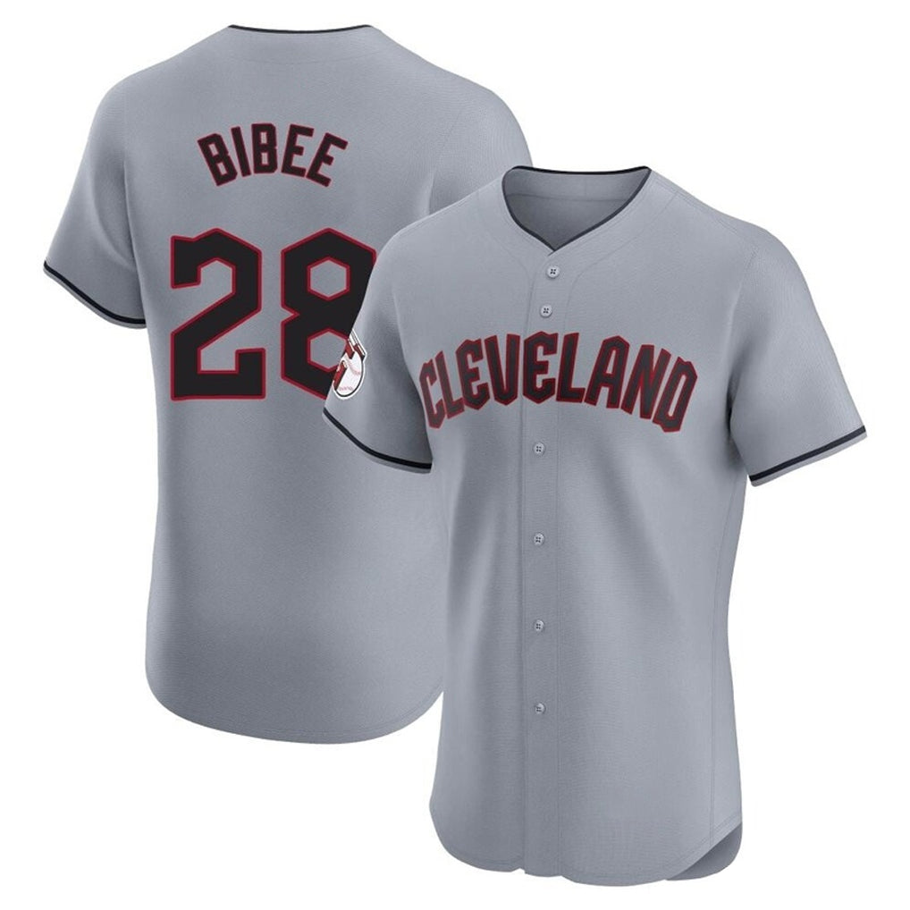 Pouc C.Guardians #28 Tanner Bibee Player Gray Road Limited Elite Home Stitched Jerseys