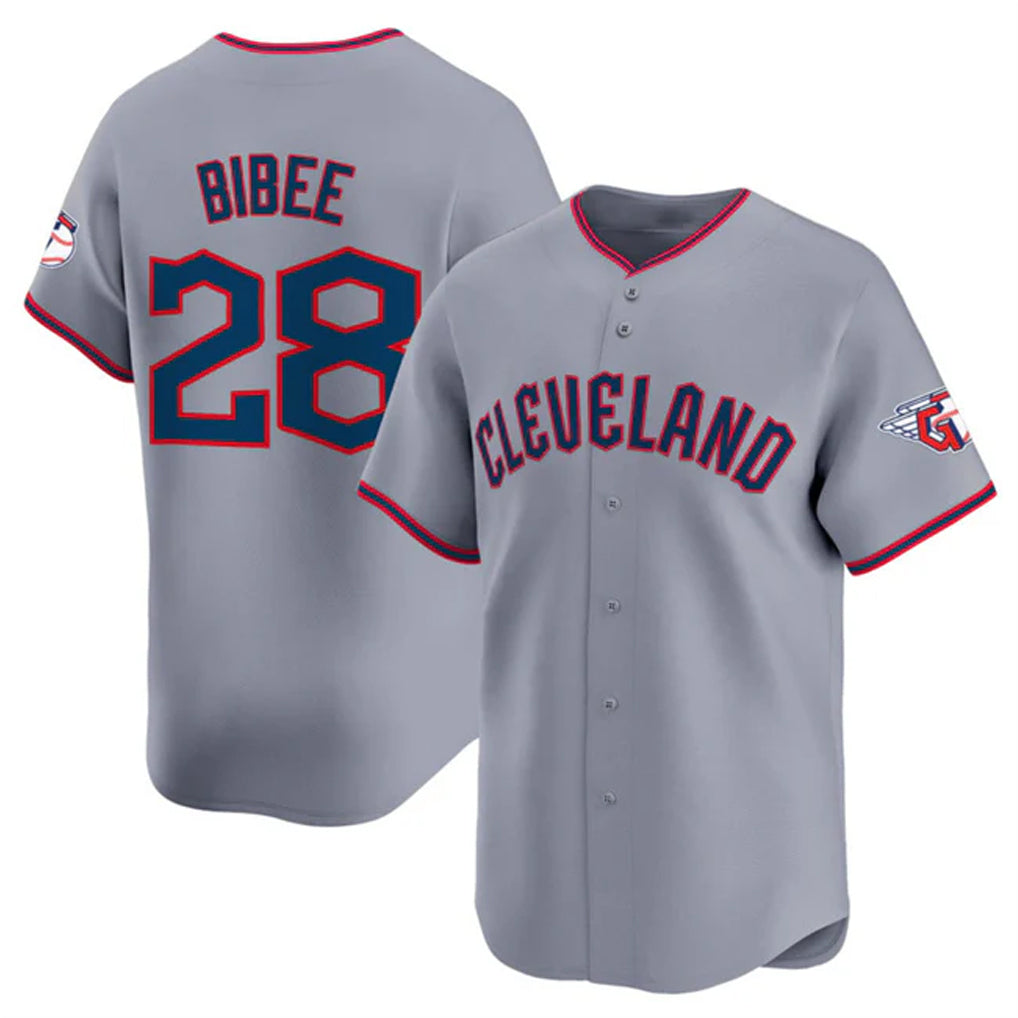 Pouc C.Guardians #28 Tanner Bibee Player Gray Road Limited Home Game Stitched Jerseys