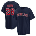 Pouc C.Guardians #28 Tanner Bibee Player Navy Game Home Stitched Jerseys