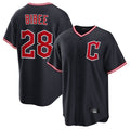 Pouc C.Guardians #28 Tanner Bibee Player Navy Home Game Stitched Jerseys