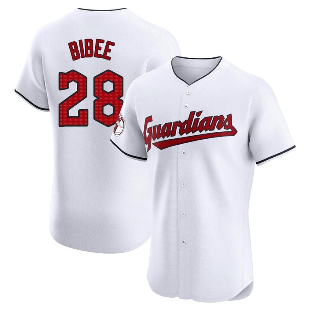 Pouc C.Guardians #28 Tanner Bibee Player White Limited Elite Home Stitched Jerseys