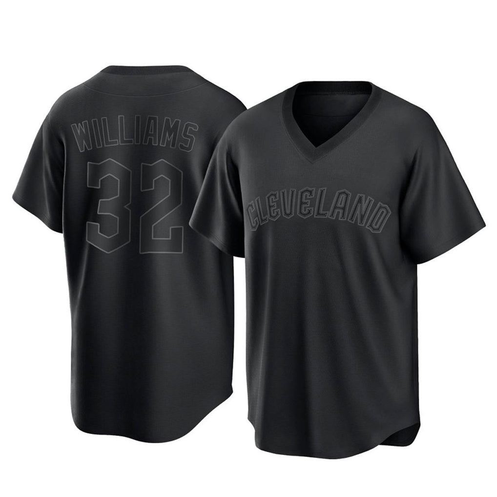 Pouc C.Guardians #32 Gavin Williams Player Black T-shirt Home Game Stitched Jerseys