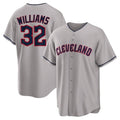 Pouc C.Guardians #32 Gavin Williams Player Gray Game Home Stitched Jerseys