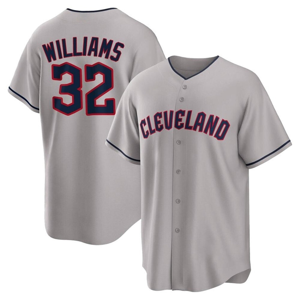 Pouc C.Guardians #32 Gavin Williams Player Gray Game Home Stitched Jerseys