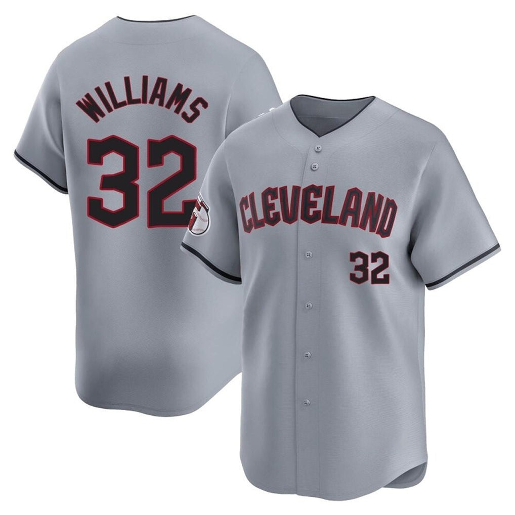 Pouc C.Guardians #32 Gavin Williams Player Gray Road Limited Home Game Stitched Jerseys