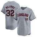 Pouc C.Guardians #32 Gavin Williams Player Gray Road Limited Home Game Stitched Jerseys