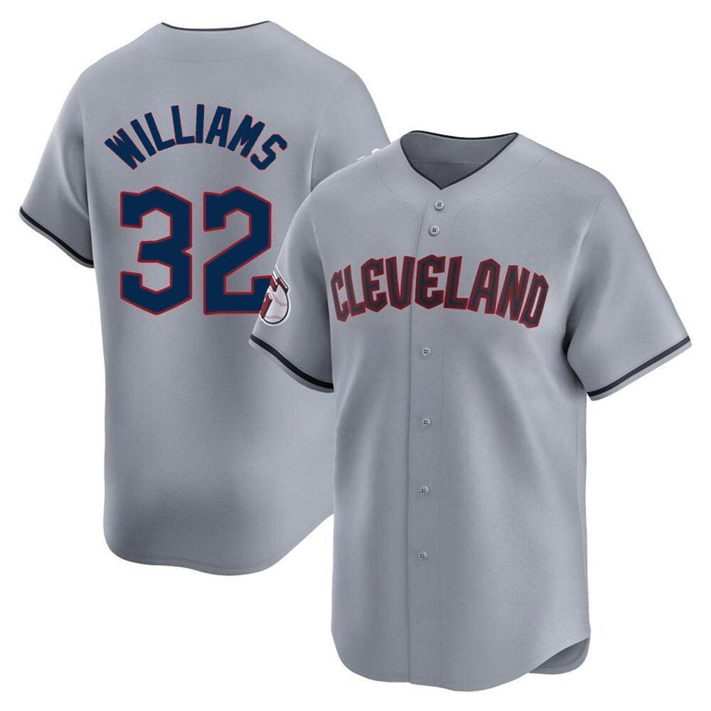 Pouc C.Guardians #32 Gavin Williams Player Gray Road Limited Home Stitched Jerseys