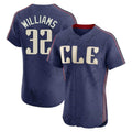 Pouc C.Guardians #32 Gavin Williams Player Navy City Connect Limited Elite Home Stitched Jerseys
