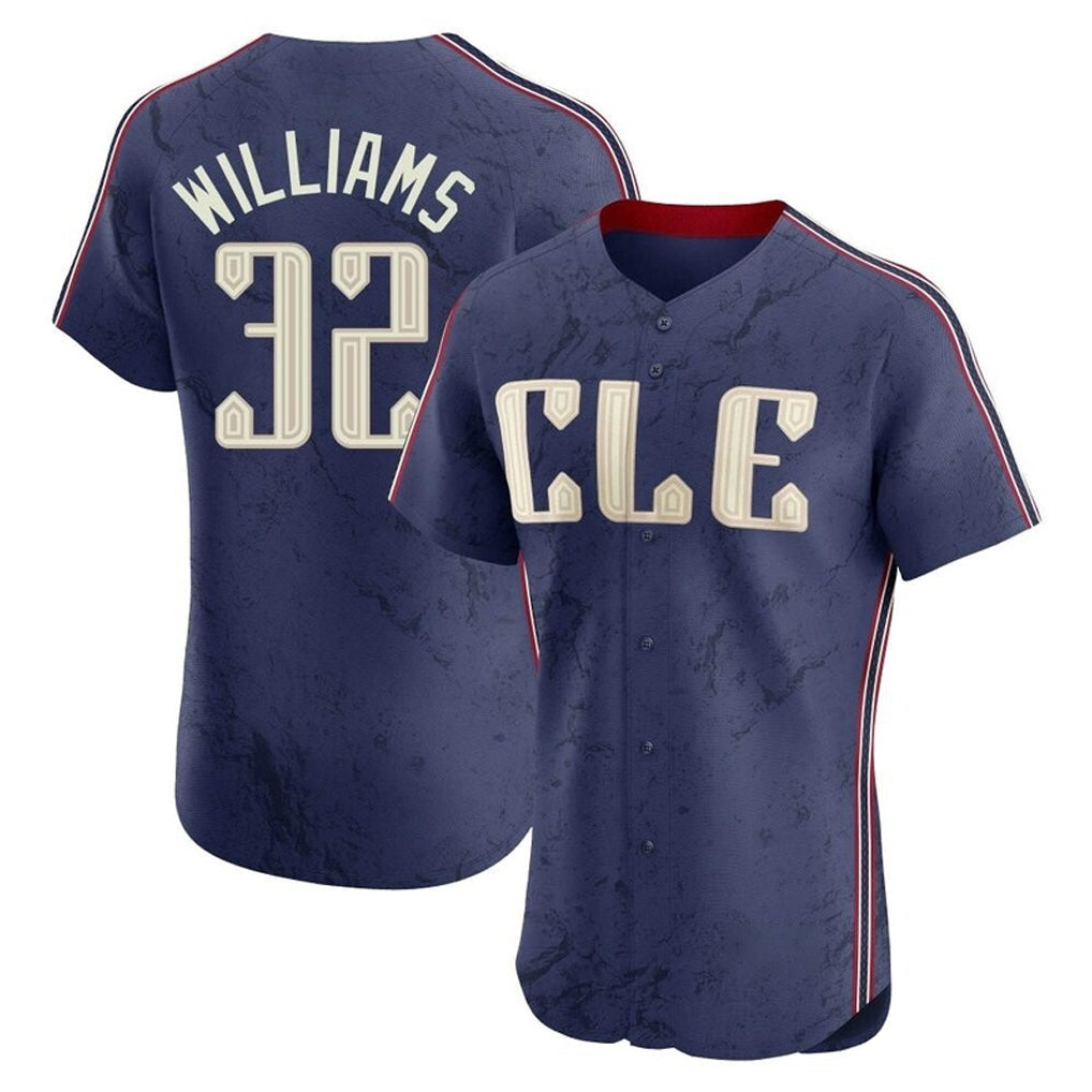 Pouc C.Guardians #32 Gavin Williams Player Navy City Connect Limited Elite Home Stitched Jerseys