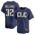 Pouc C.Guardians #32 Gavin Williams Player Navy City Connect Limited Home Stitched Jerseys