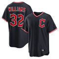 Pouc C.Guardians #32 Gavin Williams Player Navy Home Game Stitched Jerseys