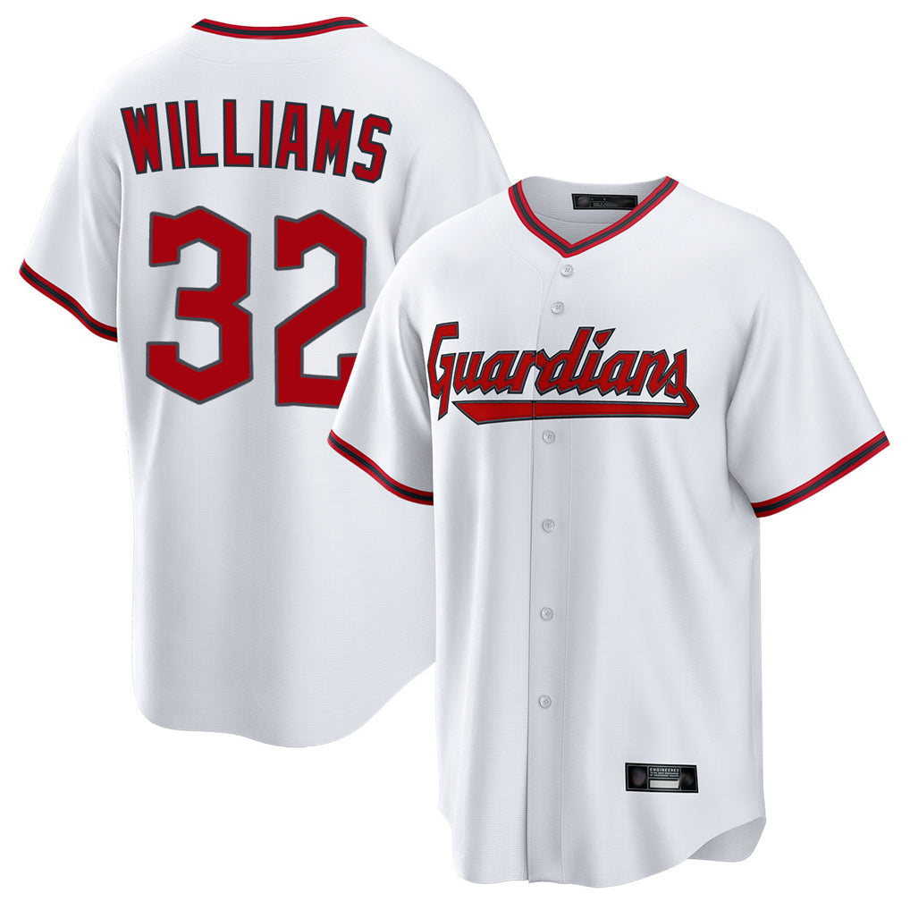 Pouc C.Guardians #32 Gavin Williams Player White Game Home Stitched Jerseys