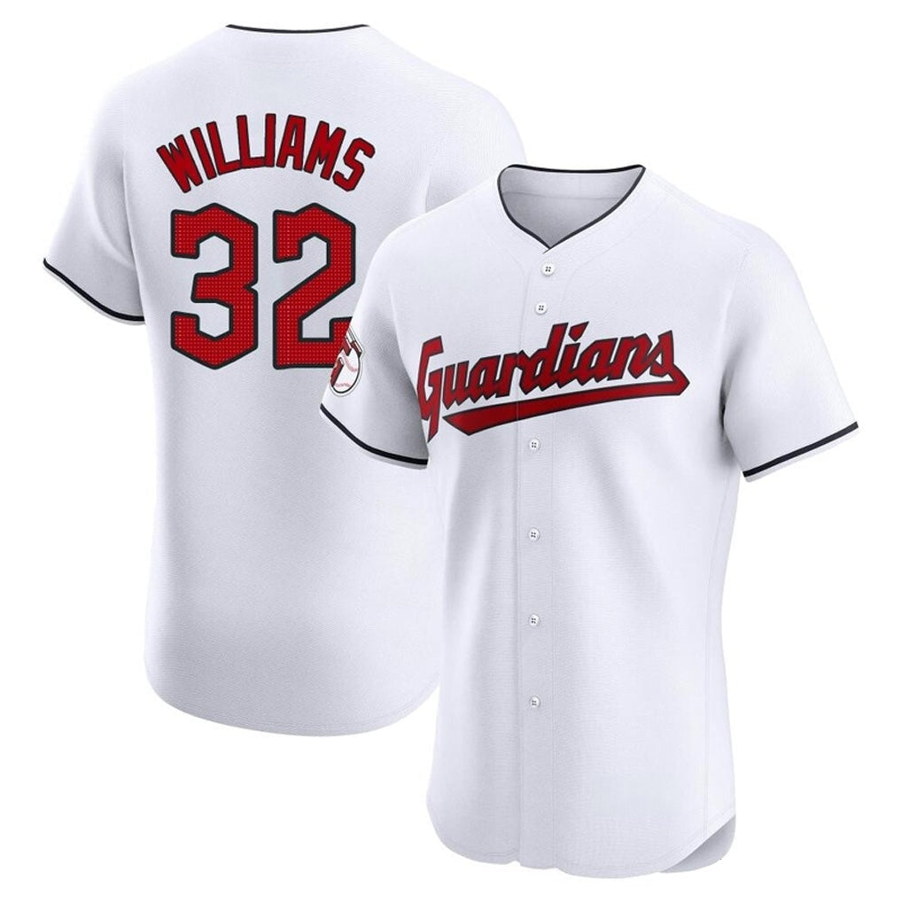 Pouc C.Guardians #32 Gavin Williams Player White Limited Elite Home Stitched Jerseys