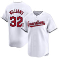 Pouc C.Guardians #32 Gavin Williams Player White Limited Home Stitched Jerseys