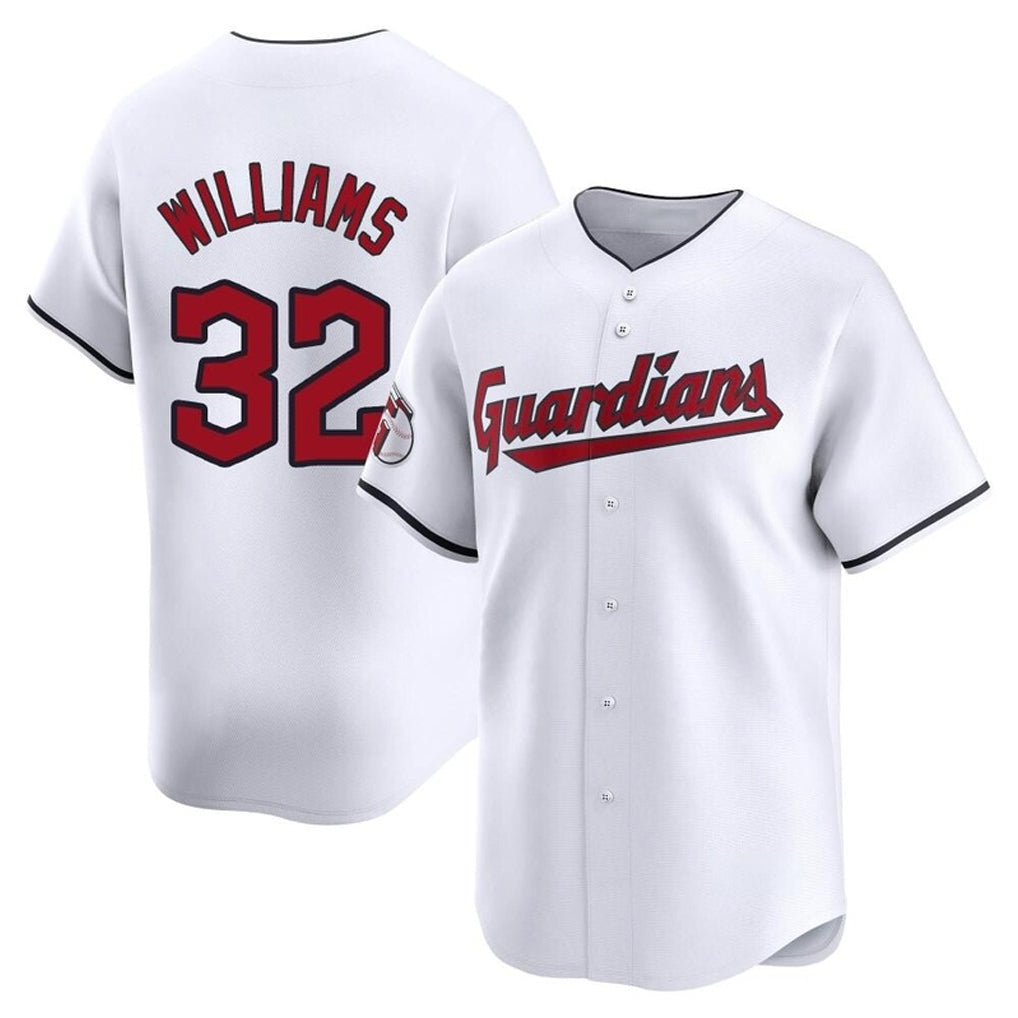 Pouc C.Guardians #32 Gavin Williams Player White Limited Home Stitched Jerseys