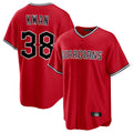 Pouc C.Guardians #38 Steven Kwan Player Red Home Game Stitched Jerseys
