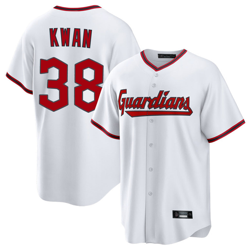 Pouc C.Guardians #38 Steven Kwan Player White Game Home Stitched Jerseys
