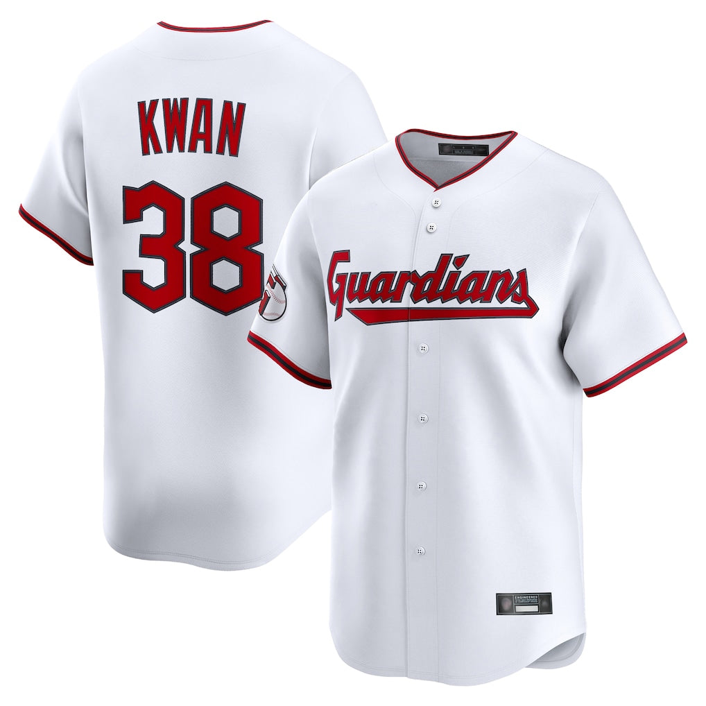 Pouc C.Guardians #38 Steven Kwan Player White Limited Home Game Stitched Jerseys
