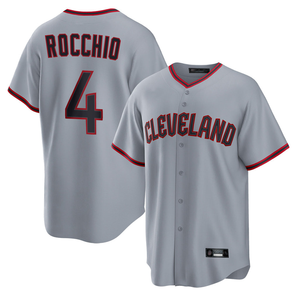 Pouc C.Guardians #4 Brayan Rocchio Player Gray Home Game Stitched Jerseys