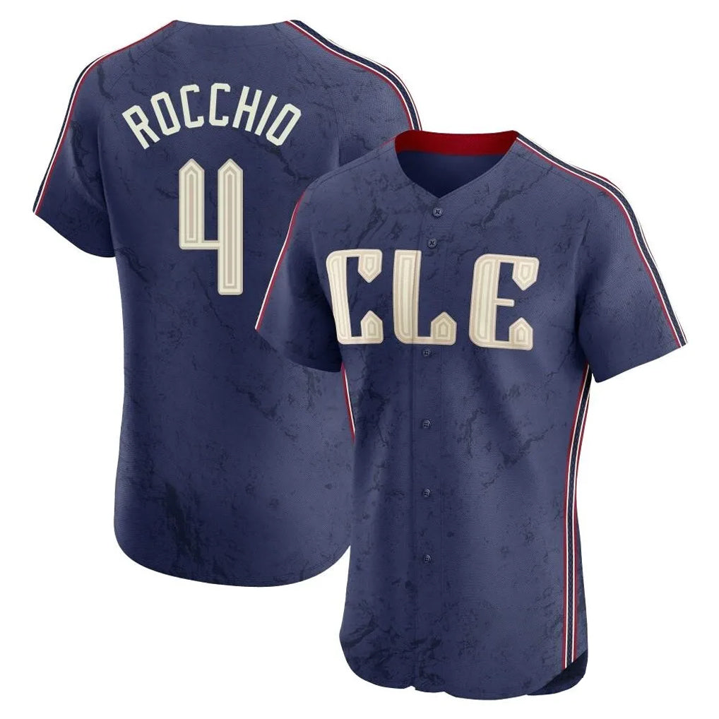 Pouc C.Guardians #4 Brayan Rocchio Player Navy City Connect Limited Elite Home Stitched Jerseys