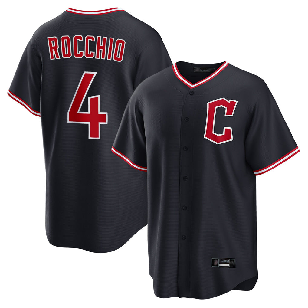 Pouc C.Guardians #4 Brayan Rocchio Player Navy Home Game Stitched Jerseys