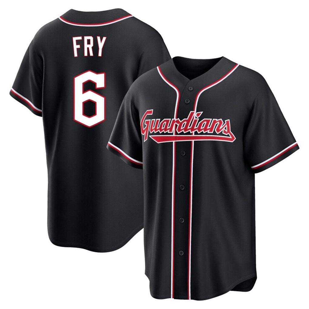 Pouc C.Guardians #6 David Fry Player Black Fashion Out Home Game Stitched Jerseys
