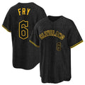 Pouc C.Guardians #6 David Fry Player Black Snake Skin City Home Game Stitched Jerseys