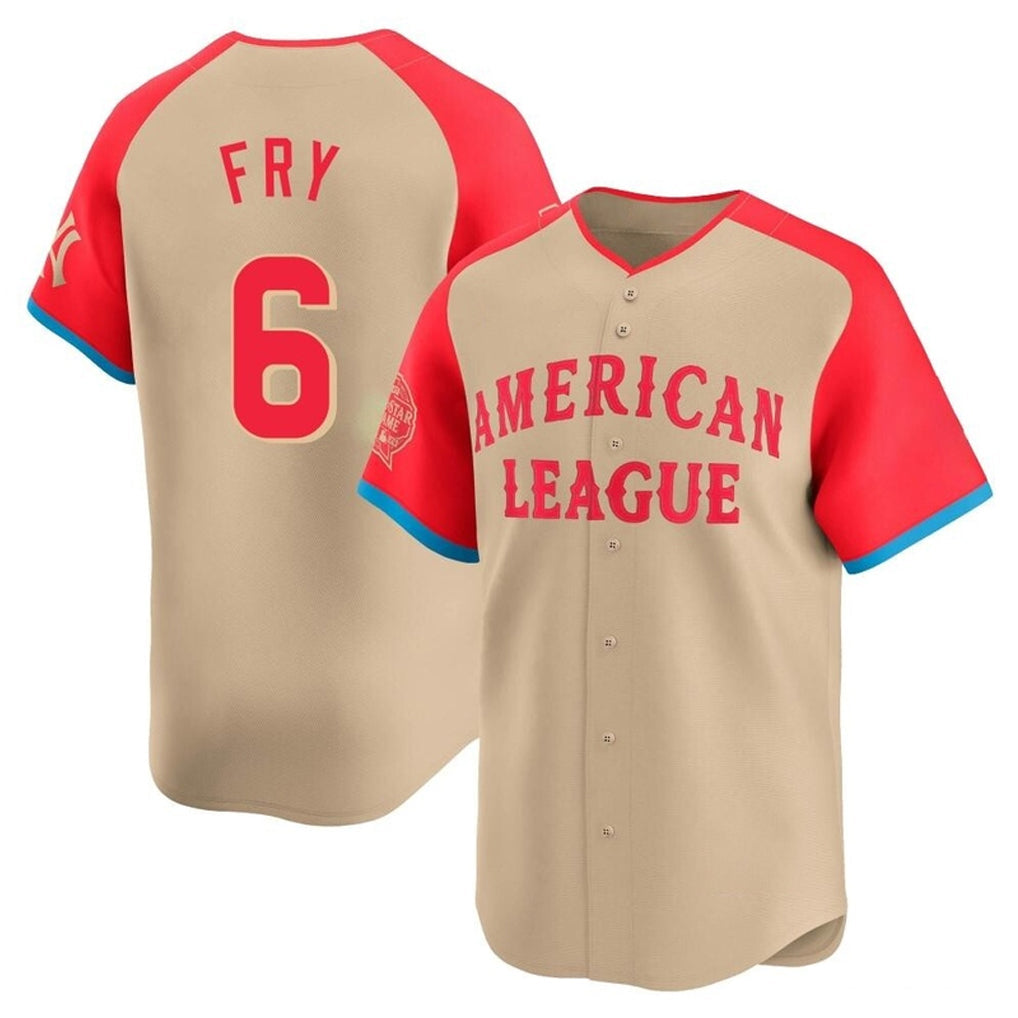 Pouc C.Guardians #6 David Fry Player Cream American League All-Star Limited Home Stitched Jerseys
