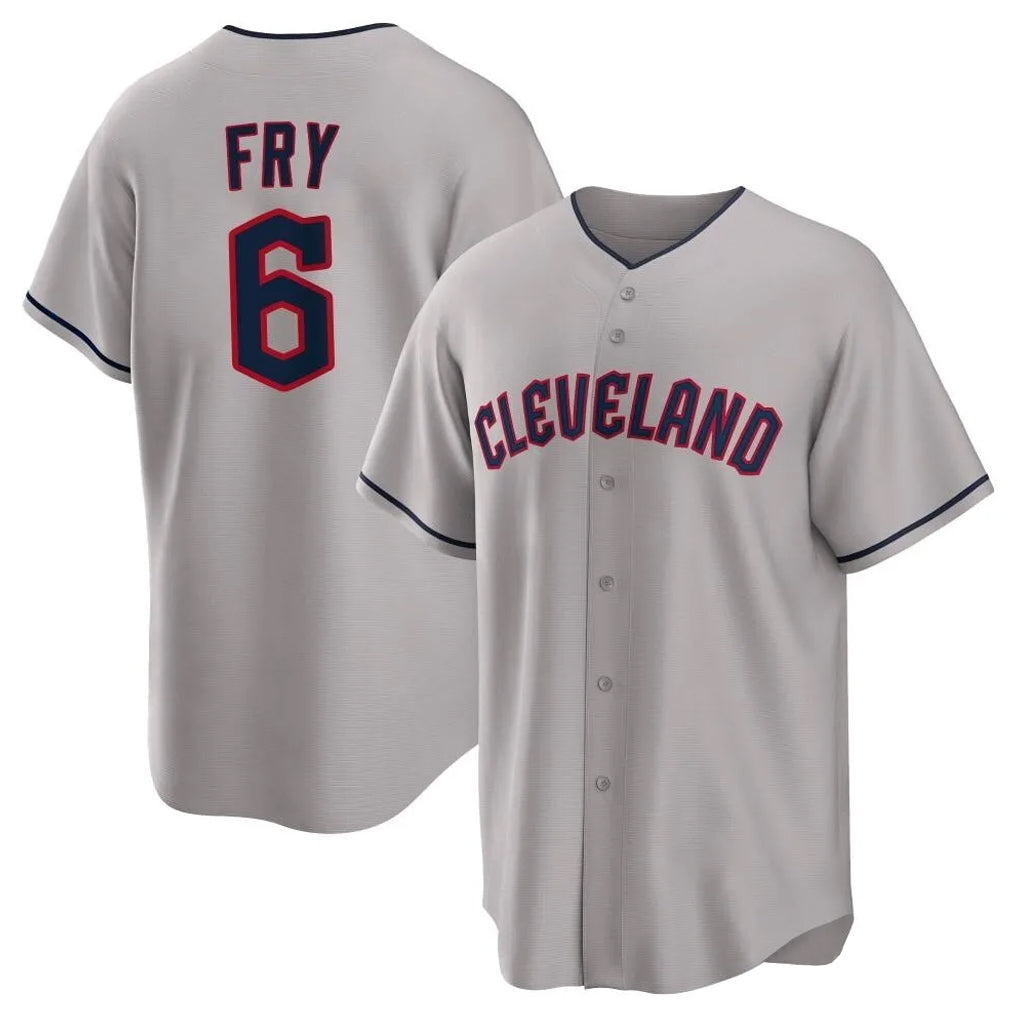 Pouc C.Guardians #6 David Fry Player Gray Game Home Stitched Jerseys