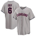 Pouc C.Guardians #6 David Fry Player Gray Game Home Stitched Jerseys
