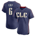 Pouc C.Guardians #6 David Fry Player Navy City Connect Limited Elite Home Stitched Jerseys
