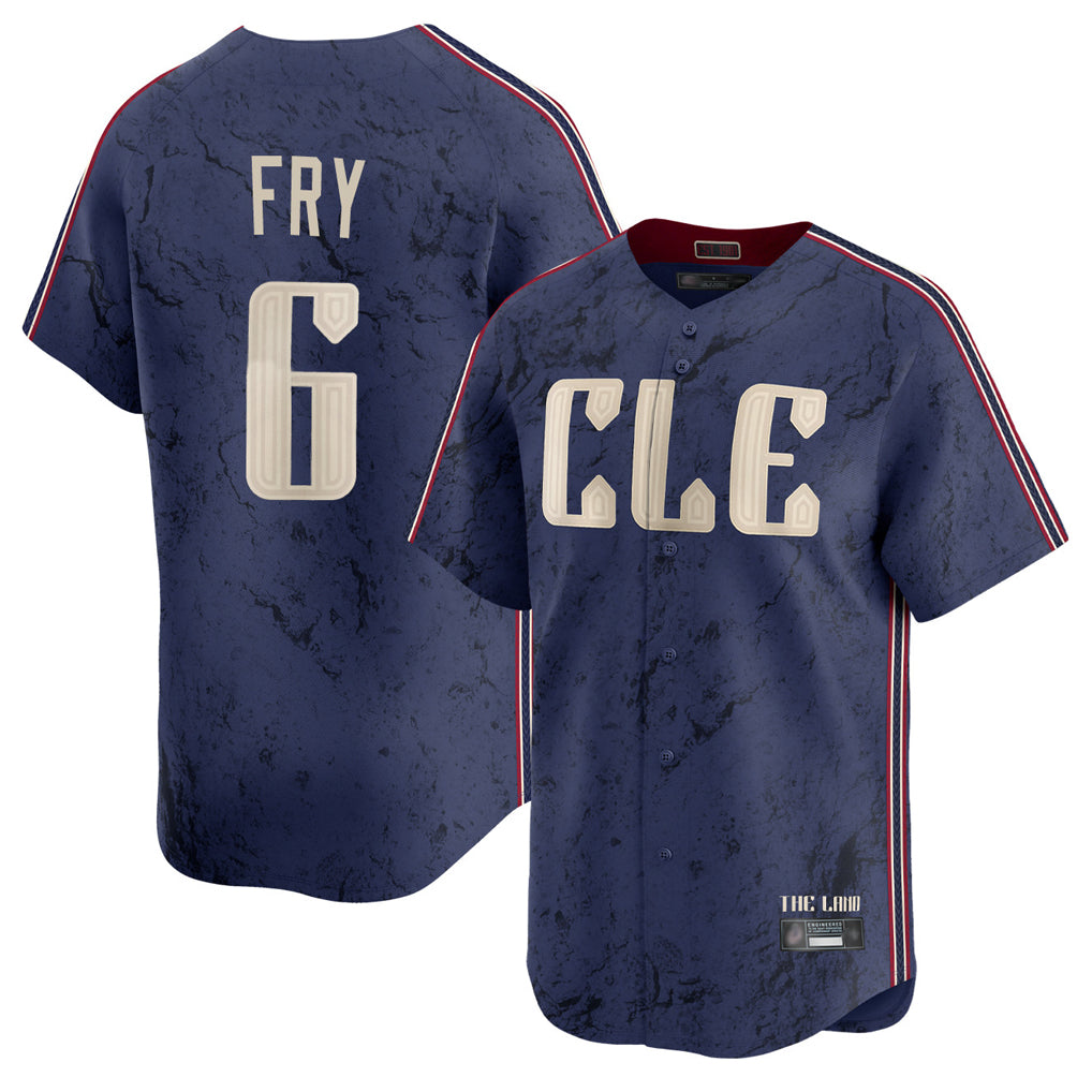 Pouc C.Guardians #6 David Fry Player Navy City Connect Limited Home Stitched Jerseys